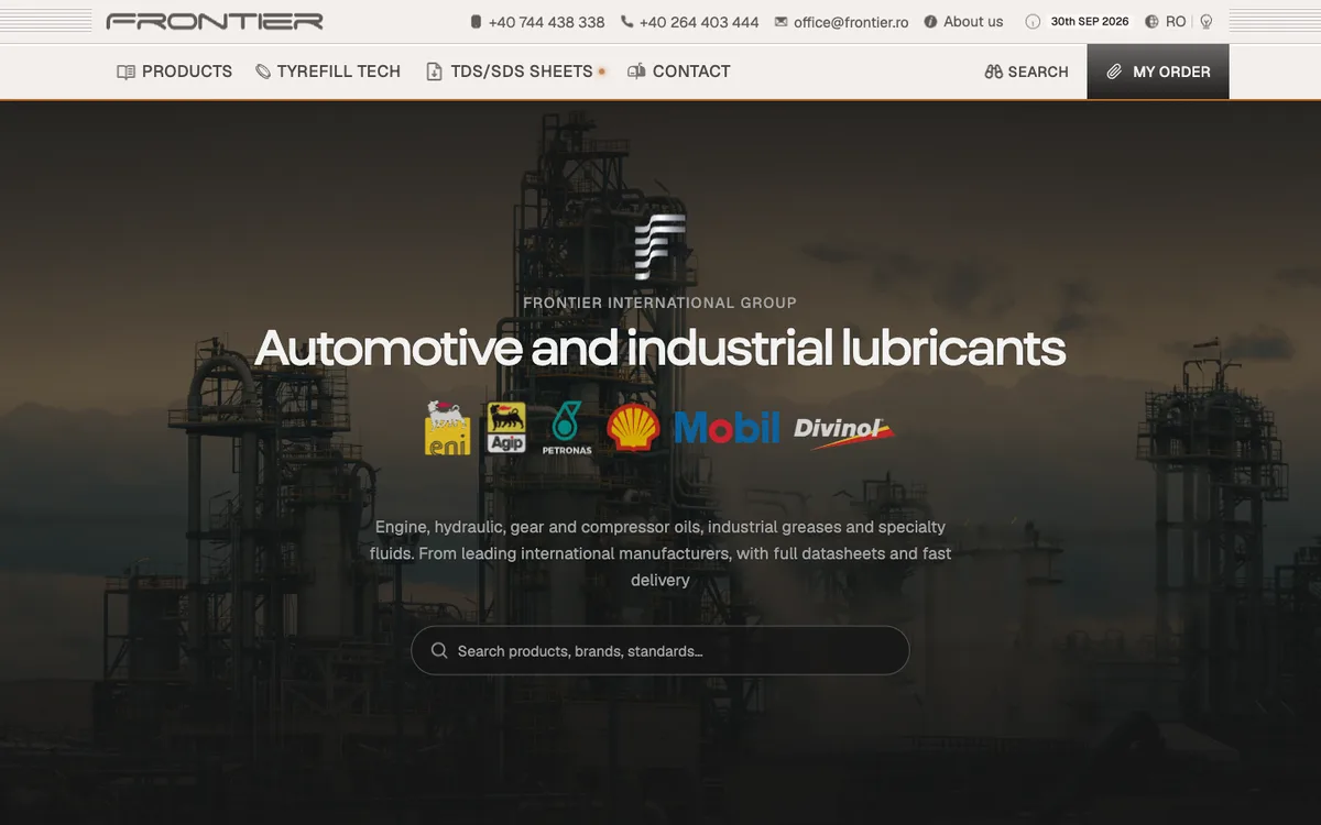 Frontier homepage