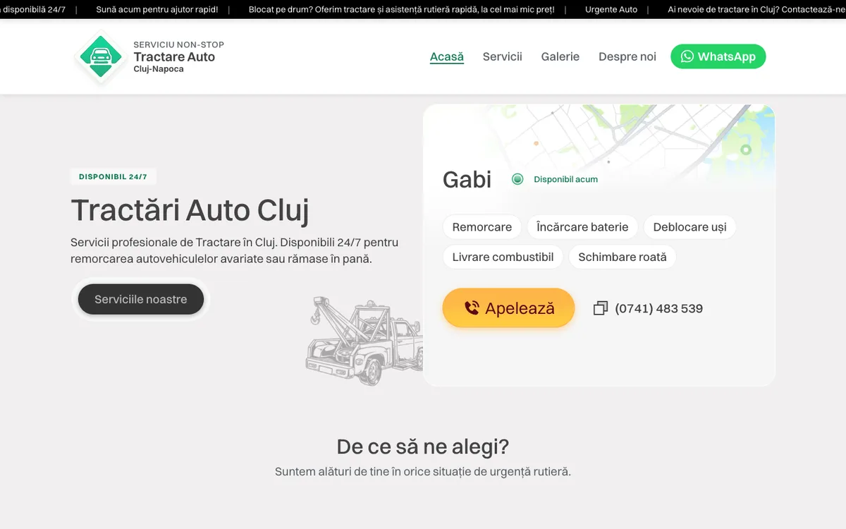 Tractare Auto Cluj homepage